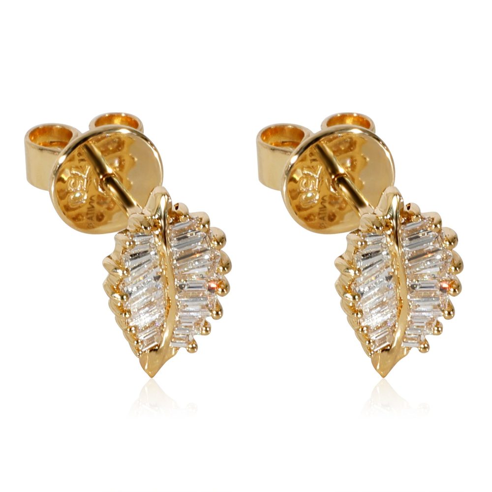 Anita Ko Palm Leaf Diamond Earrings in 18k Yellow Gold 0.39 CTW